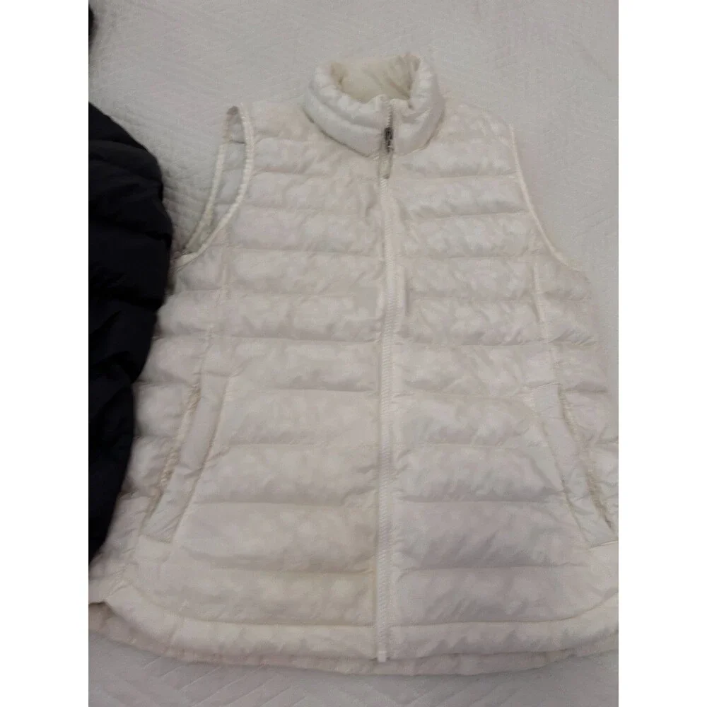32 Degrees Gray Puffer Jacket (Small) and White Vest Combo (Medium) - Picture 4 of 4